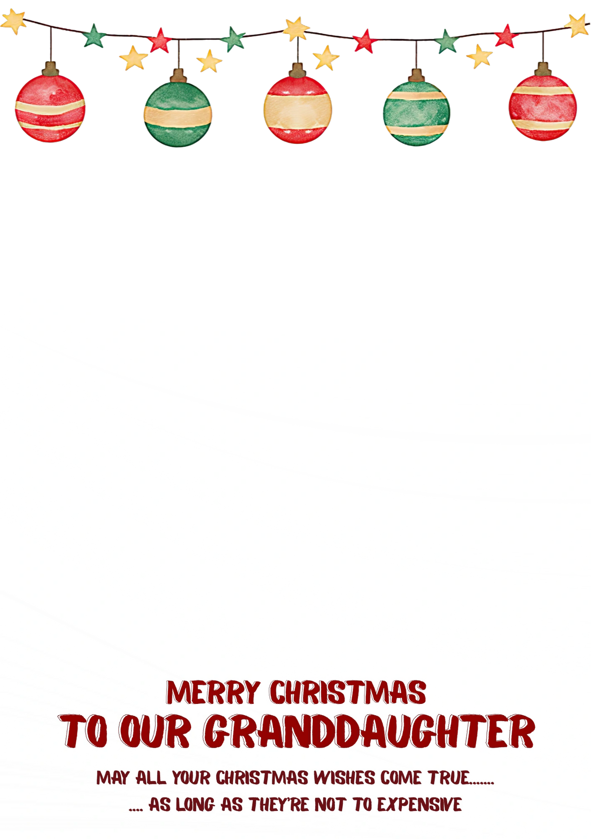 Funny Hanging Baubles Photo Upload Christmas Card for Her