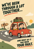 Load image into Gallery viewer, Funny Blame Game Couple Road Trip Anniversary Card
