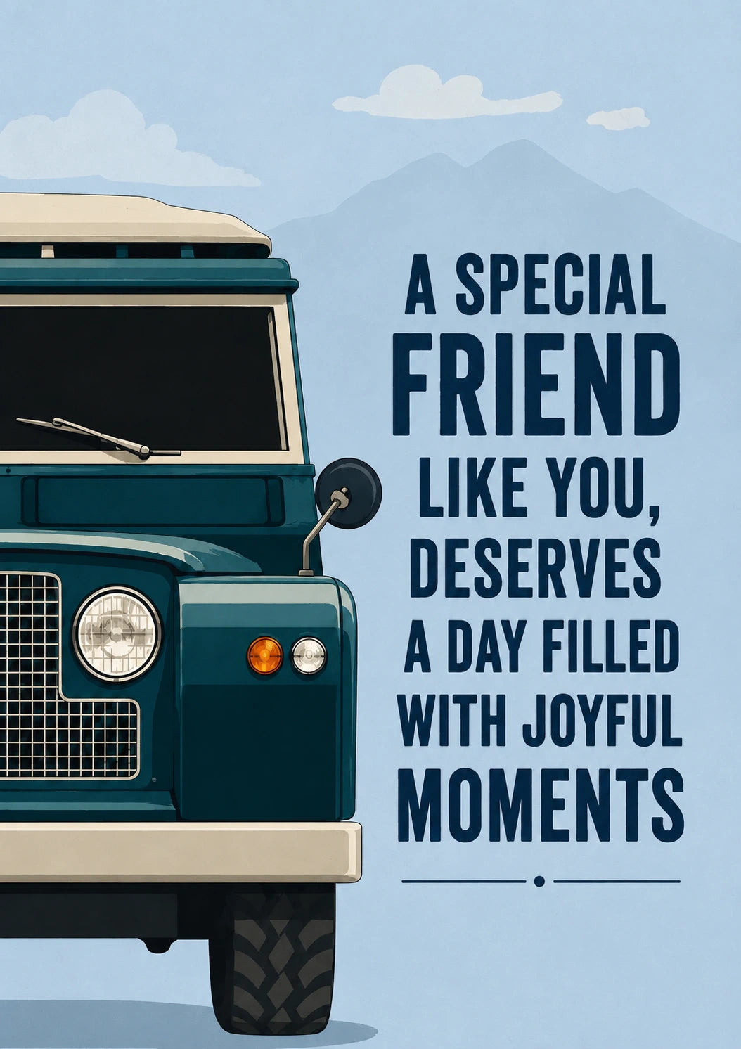 Teal Land Rover Adventure 65th Birthday Card for Him