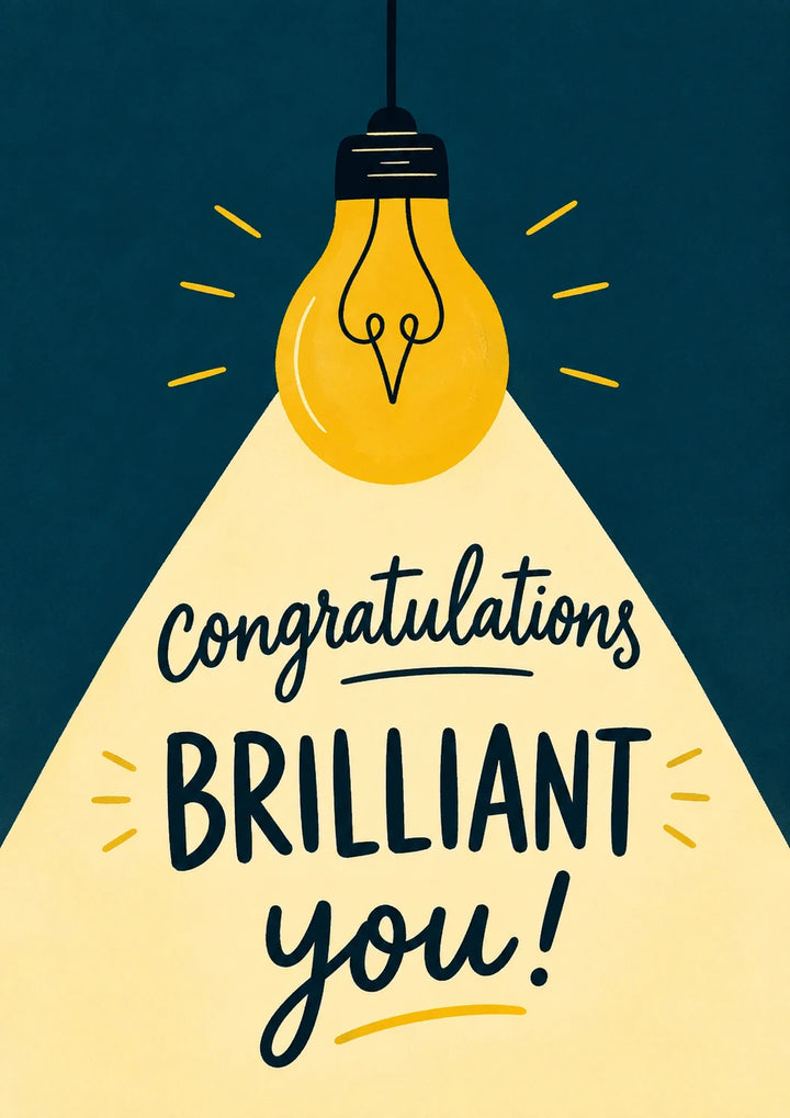 Glowing Light Bulb Congratulations GCSEs Card
