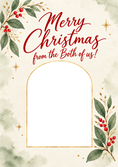 Load image into Gallery viewer, Festive Holly Wreath Couples Photo Upload Christmas Card for Auntie
