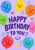 Load image into Gallery viewer, Colourful Happy Face Balloons 6th Birthday Card

