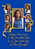 Load image into Gallery viewer, Gold Ribbon Multiple Photo Upload Anniversary Card for Wife
