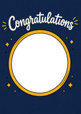 Load image into Gallery viewer, Navy Gold Stars Photo Upload Congratulations Card for Him
