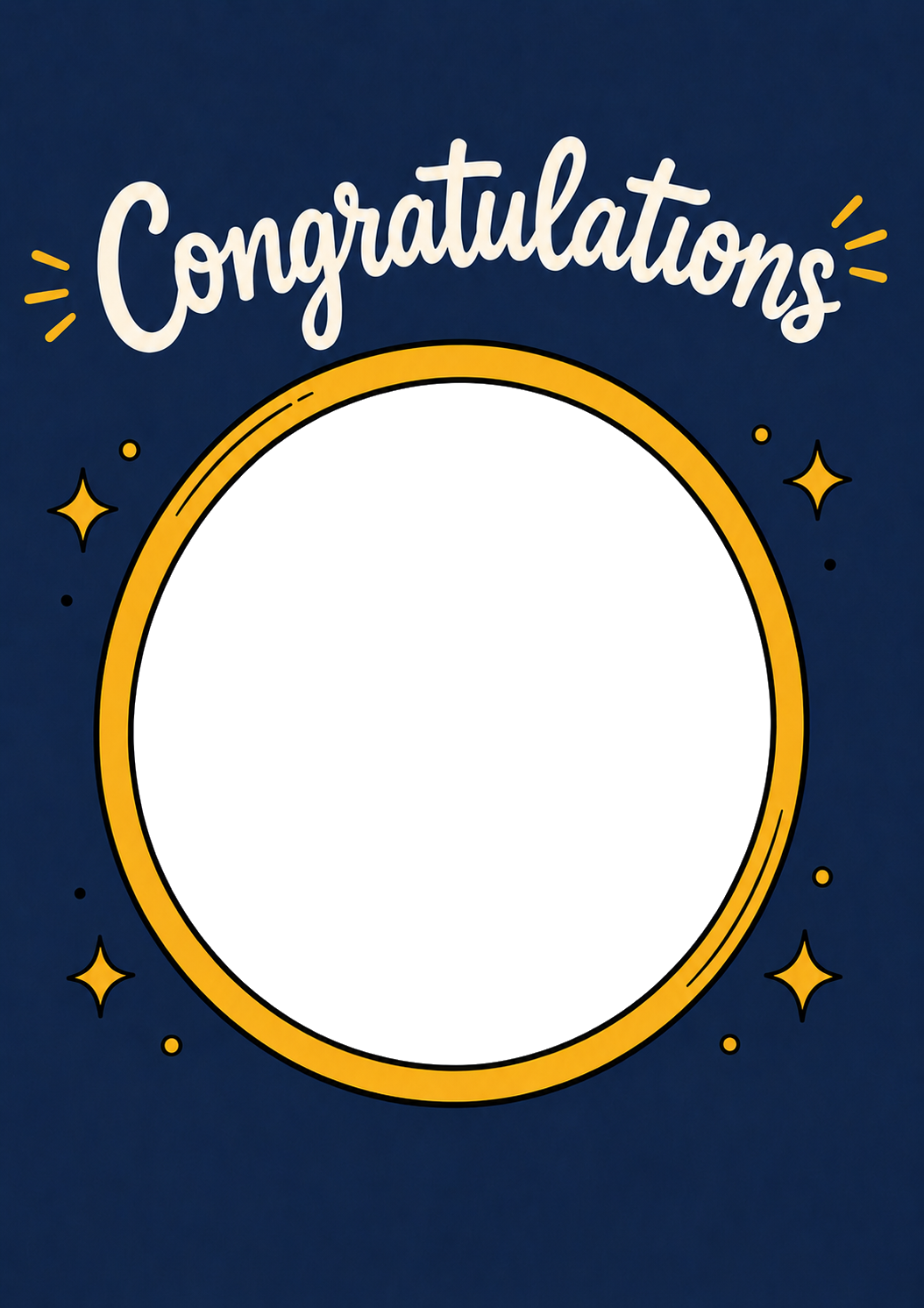 Navy Gold Stars Photo Upload Congratulations Card for Him