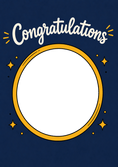 Load image into Gallery viewer, Navy Blue Gold Stars Congratulations Photo Upload Exams Card
