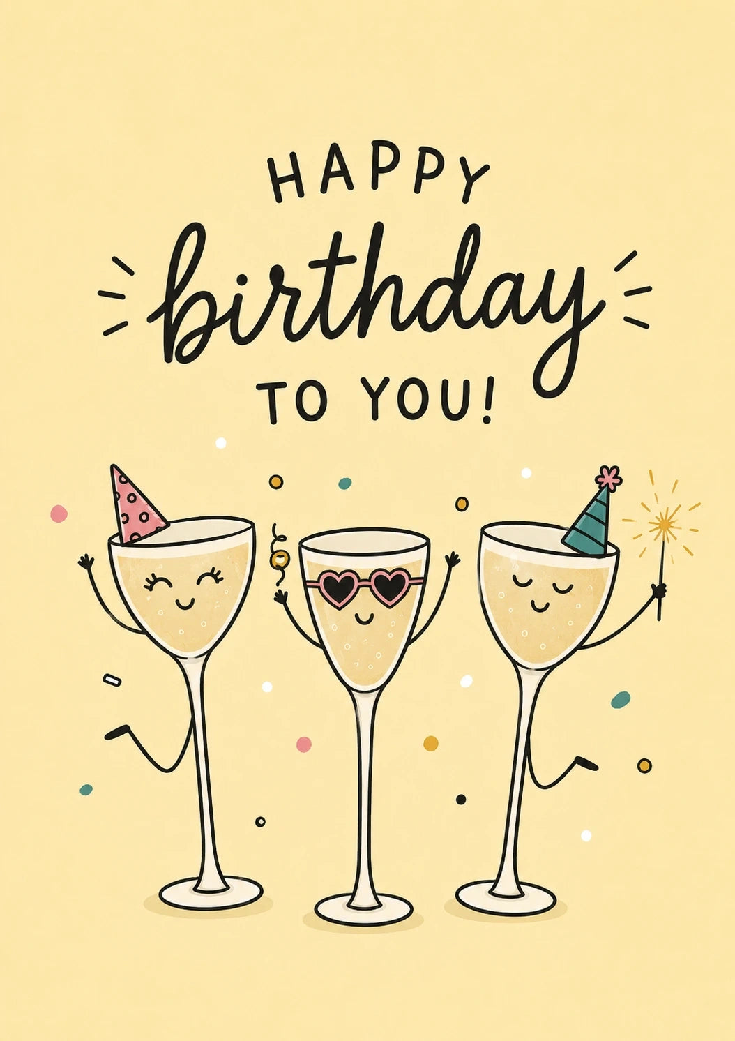 Birthdays - Personalised Card — with punch holes