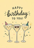 Load image into Gallery viewer, Champagne Glasses Celebration Happy Birthday Card for Her
