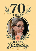 Load image into Gallery viewer, Botanical Floral 70 Today Photo Upload Birthday Card for Her

