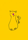 Load image into Gallery viewer, Cute Yellow Cat with Star Tail Christmas Card

