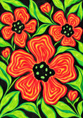 Load image into Gallery viewer, Bold Red Floral Folk Art Thank You Card
