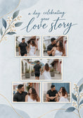 Load image into Gallery viewer, Love Story Floral Collage Photo Upload Wedding Card for Dad and Partner
