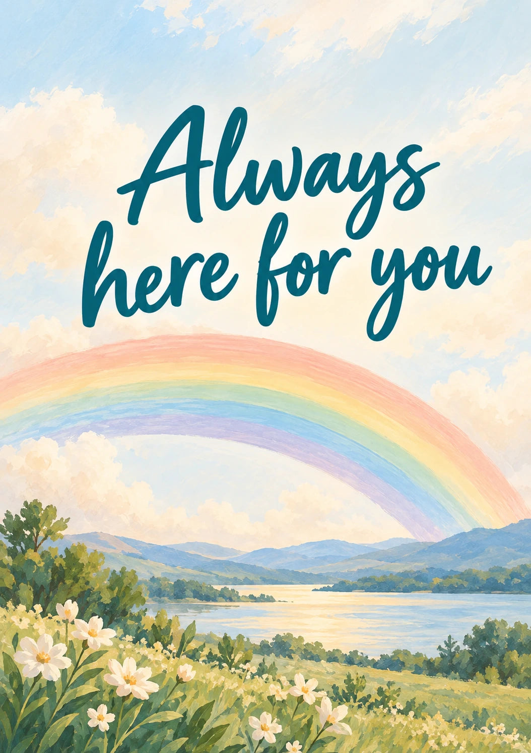 Always Here for You Rainbow Sympathy Card for Niece