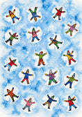 Load image into Gallery viewer, Snow Angels Kids Making Snow Angels Christmas Card
