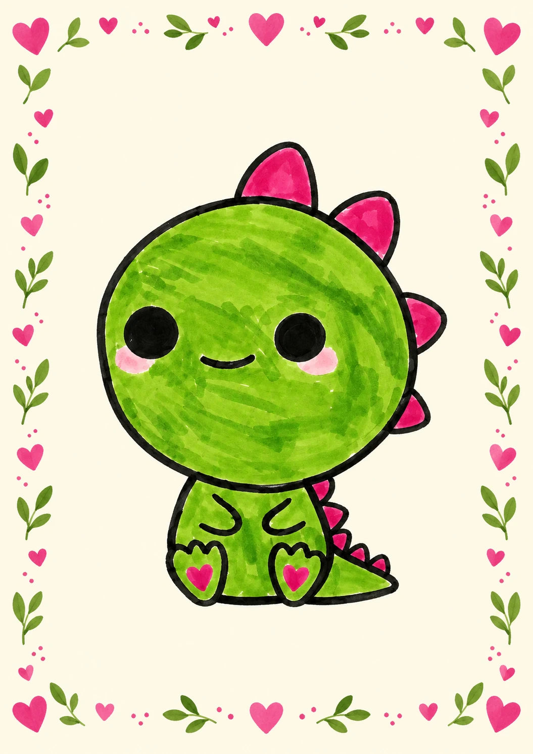 Funny Cute Green Dinosaur Birthday Card for Son