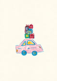 Load image into Gallery viewer, Colourful Gift Stacked Pink Car Christmas Card
