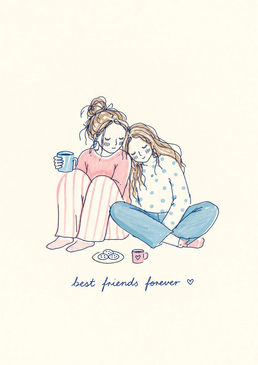 Best Friends Forever Cosy Pyjamas Birthday Card for Her