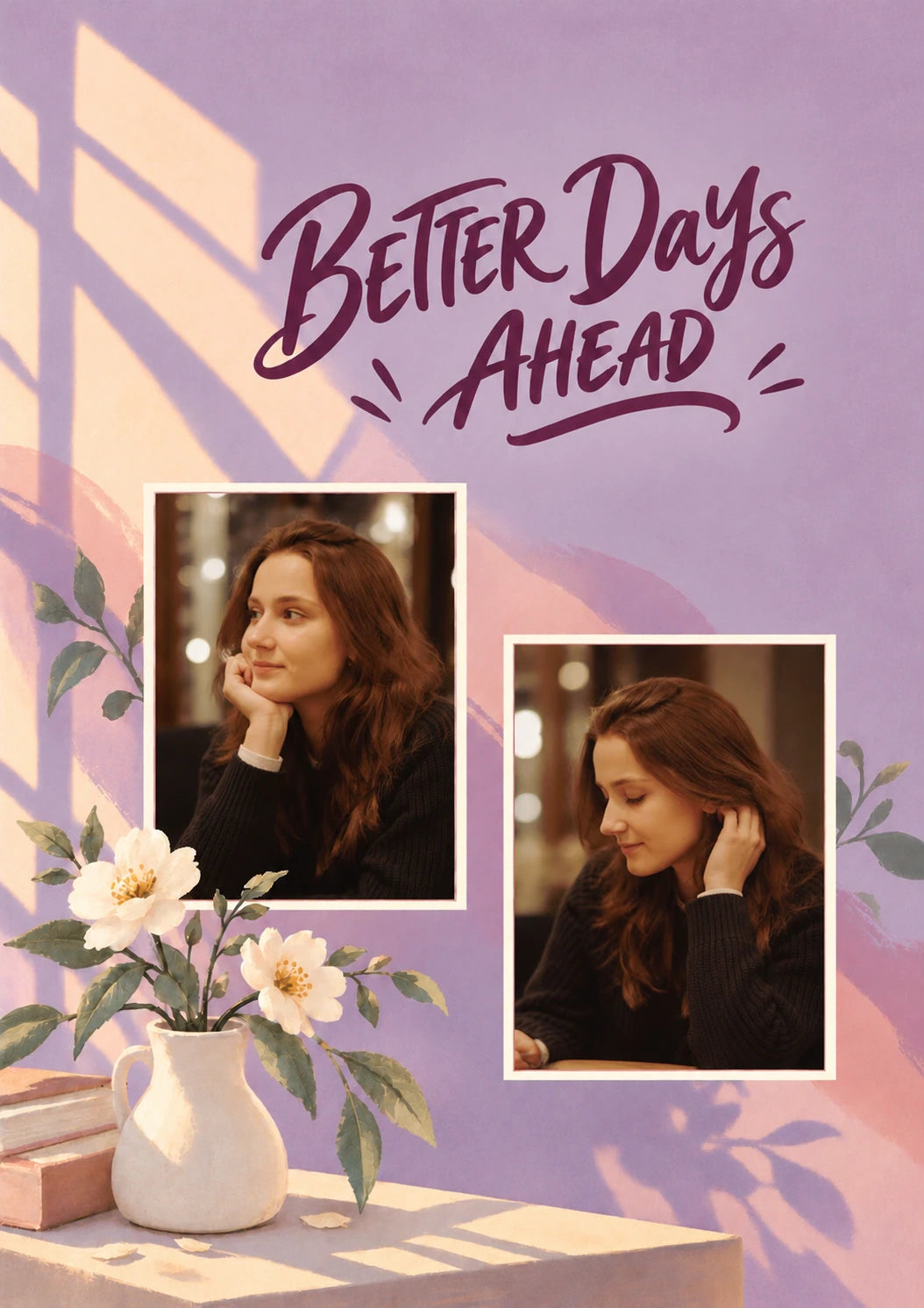Better Days Ahead Floral Photo Upload Friendship Card for Wife