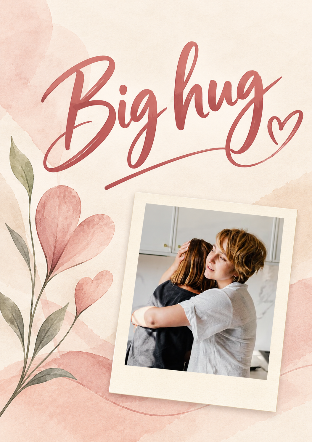 Uplifting Big Hug Floral Photo Upload Sympathy Card for Sister In Law