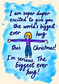 Load image into Gallery viewer, Super Duper Biggest Hug Christmas Card for Her
