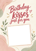 Load image into Gallery viewer, Birthday Kisses Botanical Photo Upload Friendship Card for Sister In Law
