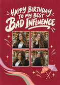 Load image into Gallery viewer, Funny Best Bad Influence Photo Upload Birthday Card for Wife
