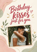Load image into Gallery viewer, Birthday Kisses Botanical Photo Upload Friendship Card for Sister In Law
