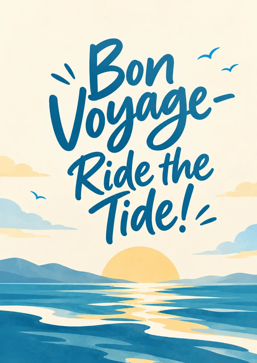 Bon Voyage Ride the Tide Leaving Card for Sister
