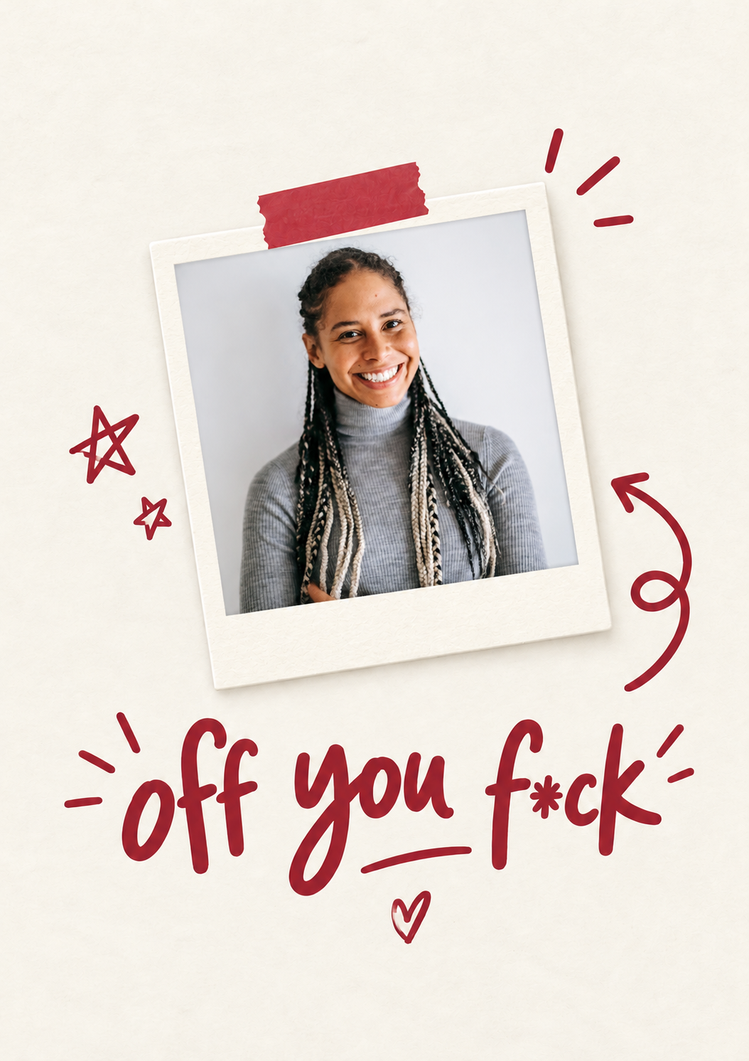 Funny Off You F*ck Photo Upload Leaving Card for Sister