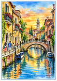 Load image into Gallery viewer, Romantic Venice Canal Sunset Birthday Card for Him
