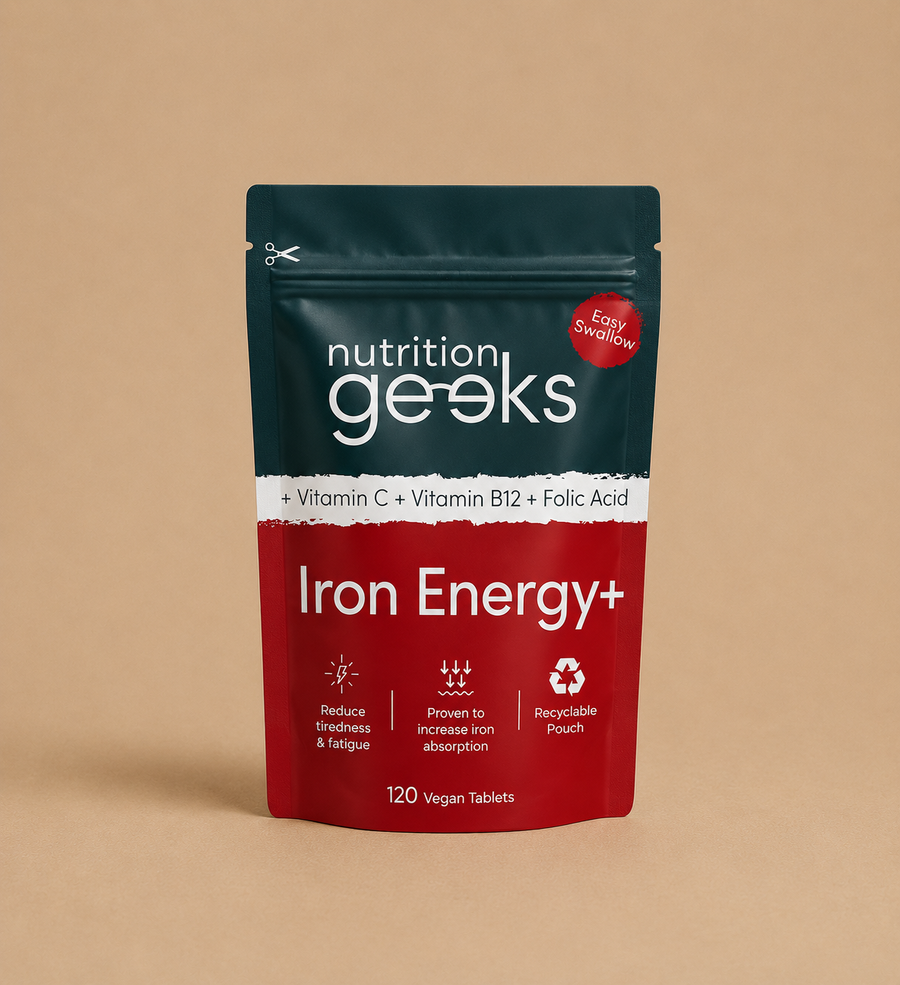 Nutrition Geeks Iron Energy+ Tablets – 120 Vegan Tablets