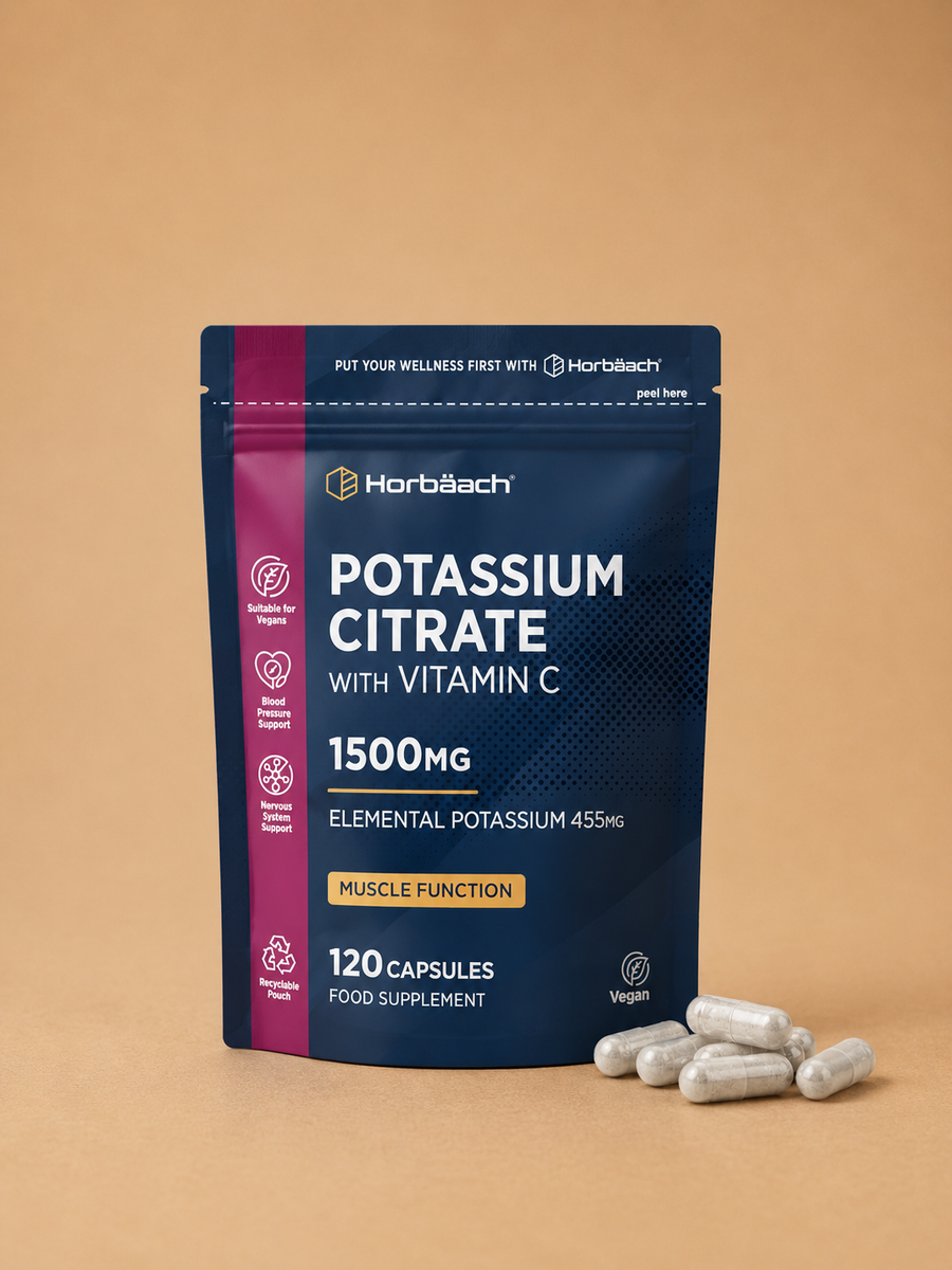 Horbäach Potassium Citrate with Vitamin C – 120 Tablets