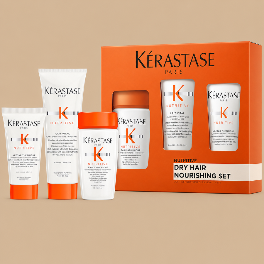Kérastase Nutritive Shampoo, Conditioner & Heat Protectant Set
