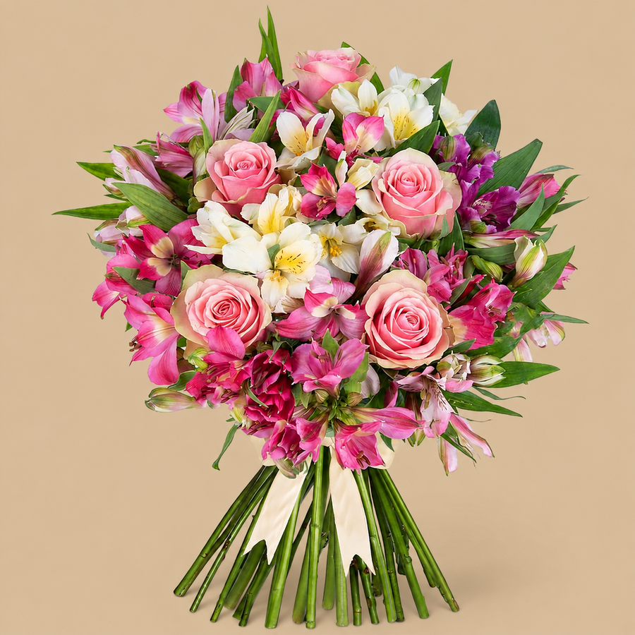 Peruvian Lily & Rose Bouquet