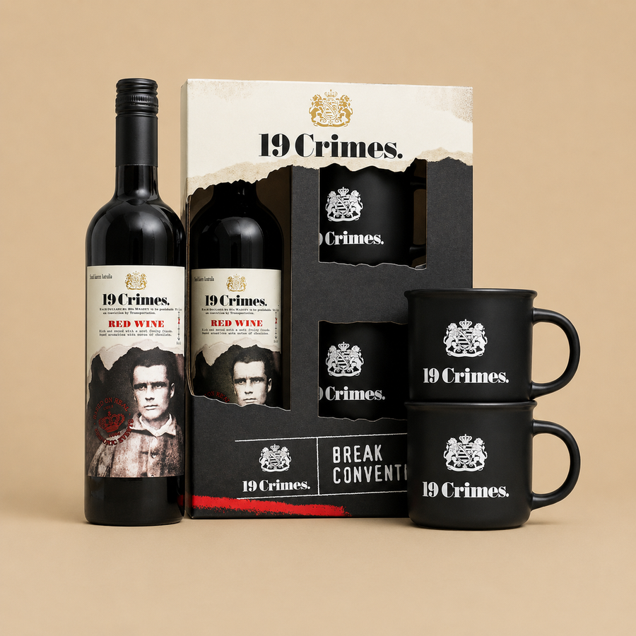 19 Crimes Red Wine & Tin Mugs Gift Set (2024)