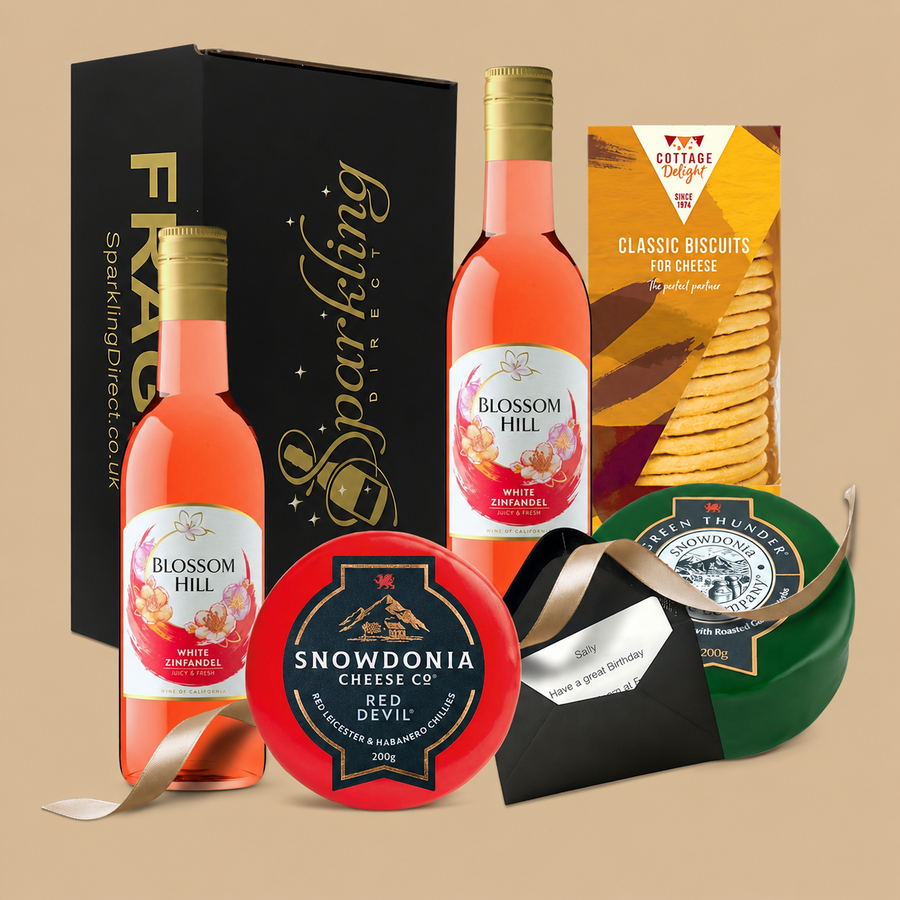 Sparkling Direct Rosé Wine & Cheese Gift Set