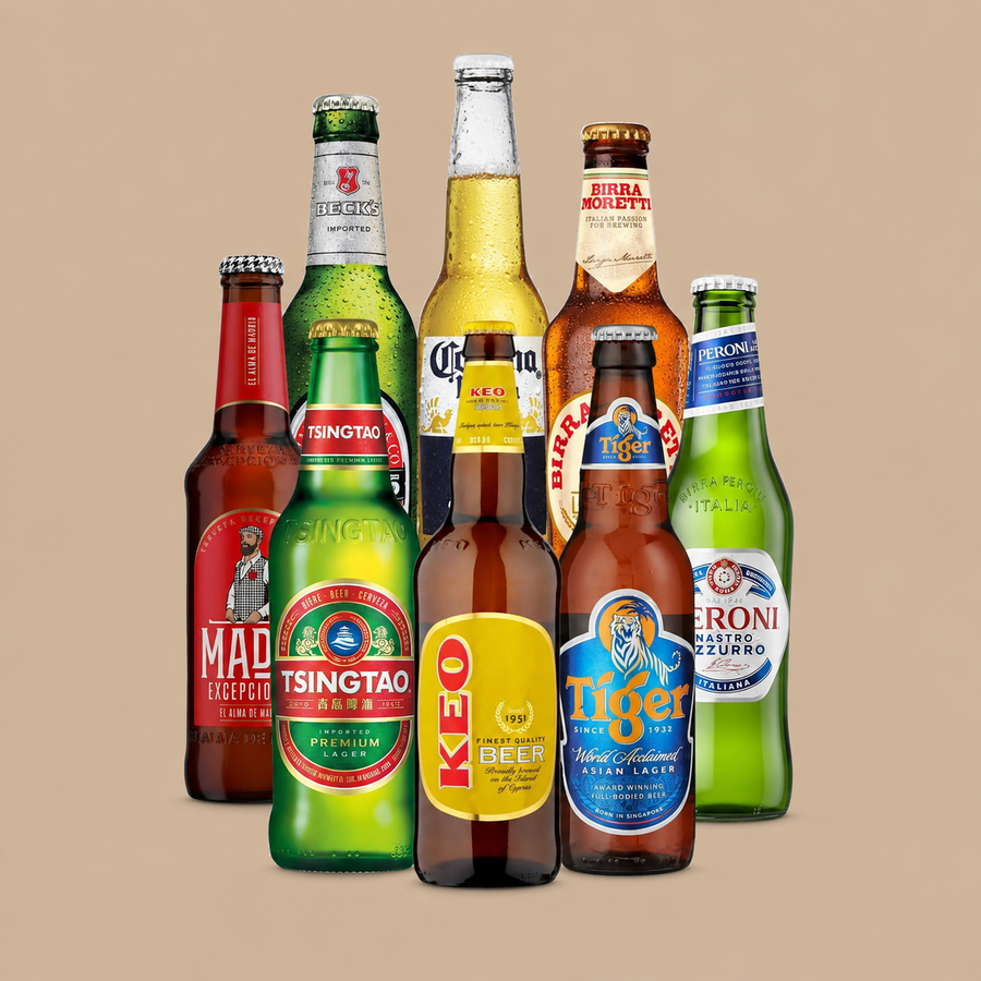 Beer Hunter Round the World Lager Beer Gift Set (Pack of 8)