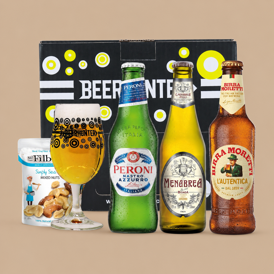 Beerhunter Italian Lager Beer & Glass Gift Set