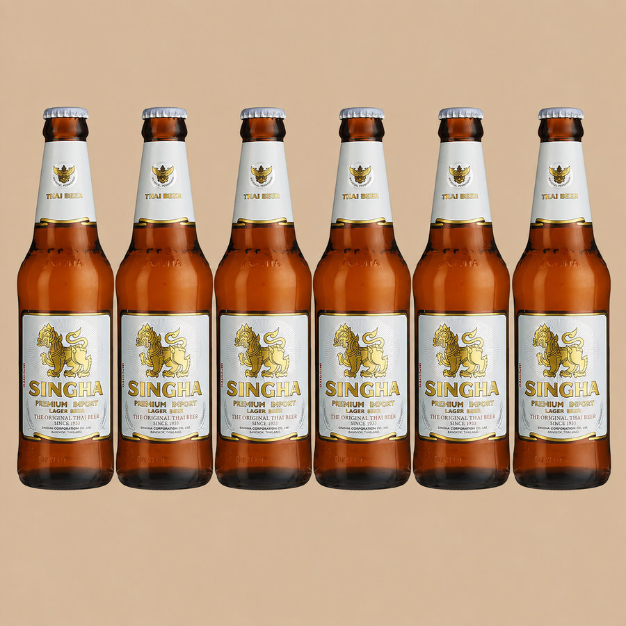 Singha Premium Thai Lager Beer (Pack of 6)