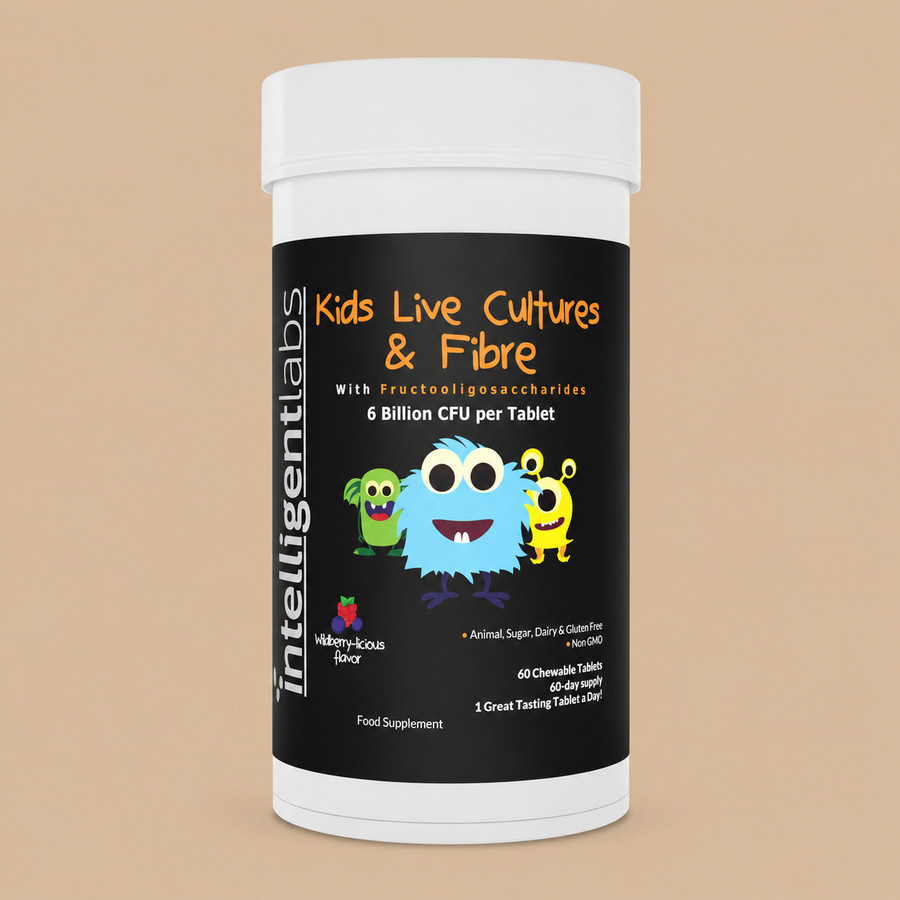 Intelligent Labs Kids Live Cultures & Fibre - 60 Chewable Tablets