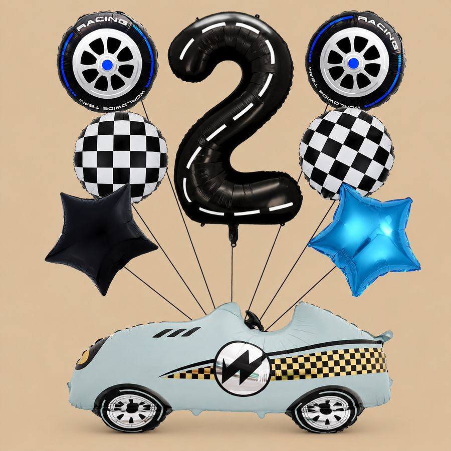2nd Birthday Race Car Balloon Decoration Set