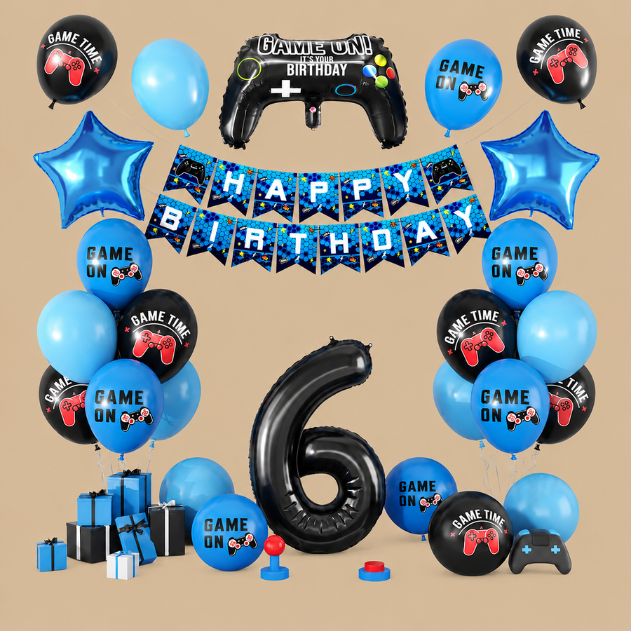 6th Birthday Video Game Balloon Decoration Set