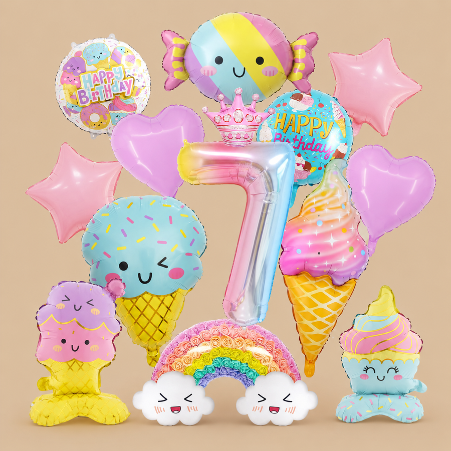 7th Birthday Ice Cream Balloon Decoration Set