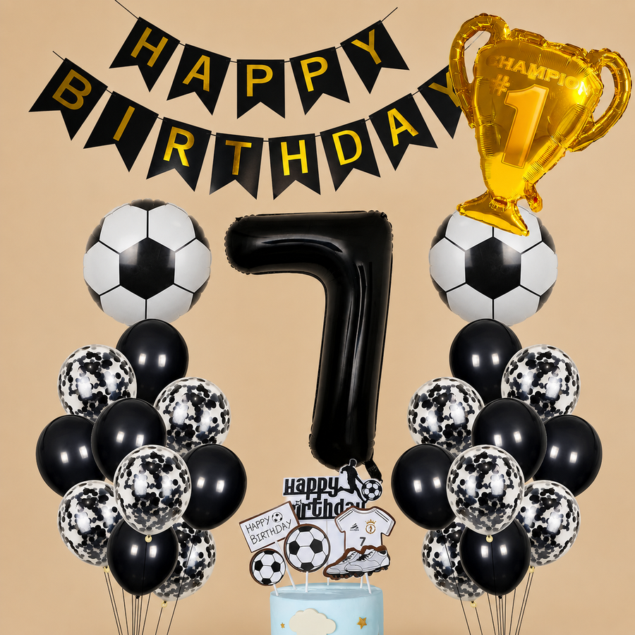 7th Birthday Football Balloon Decoration Set