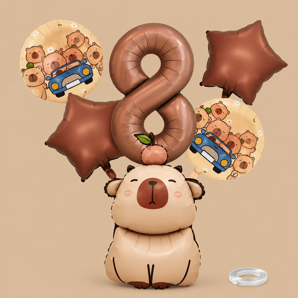 8th Birthday Capybara Balloon Decoration Set
