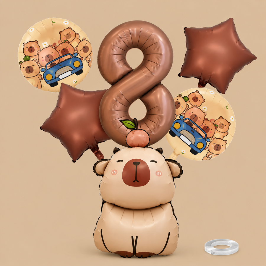 8th Birthday Capybara Balloon Decoration Set