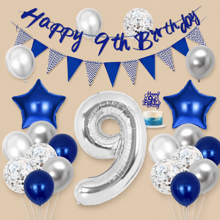 9th Birthday Balloons Decoration Set for Boys