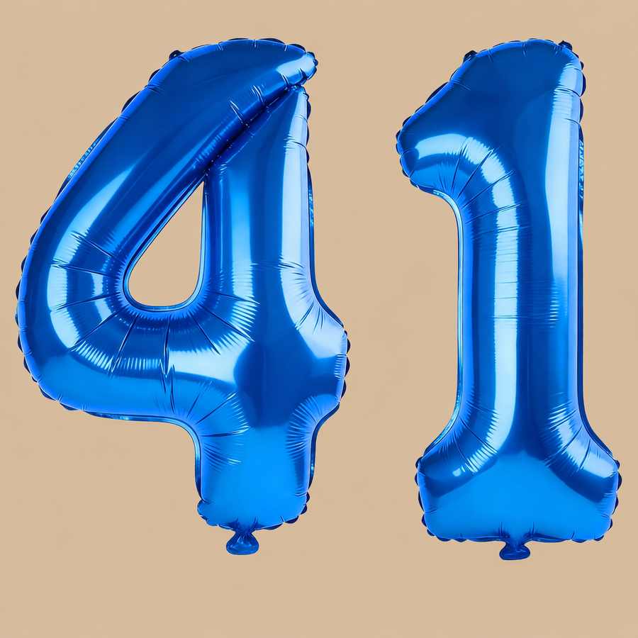 41st Birthday Dark Blue Number Balloons