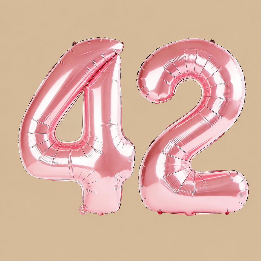42nd Birthday Jewelry Pink Number Balloons