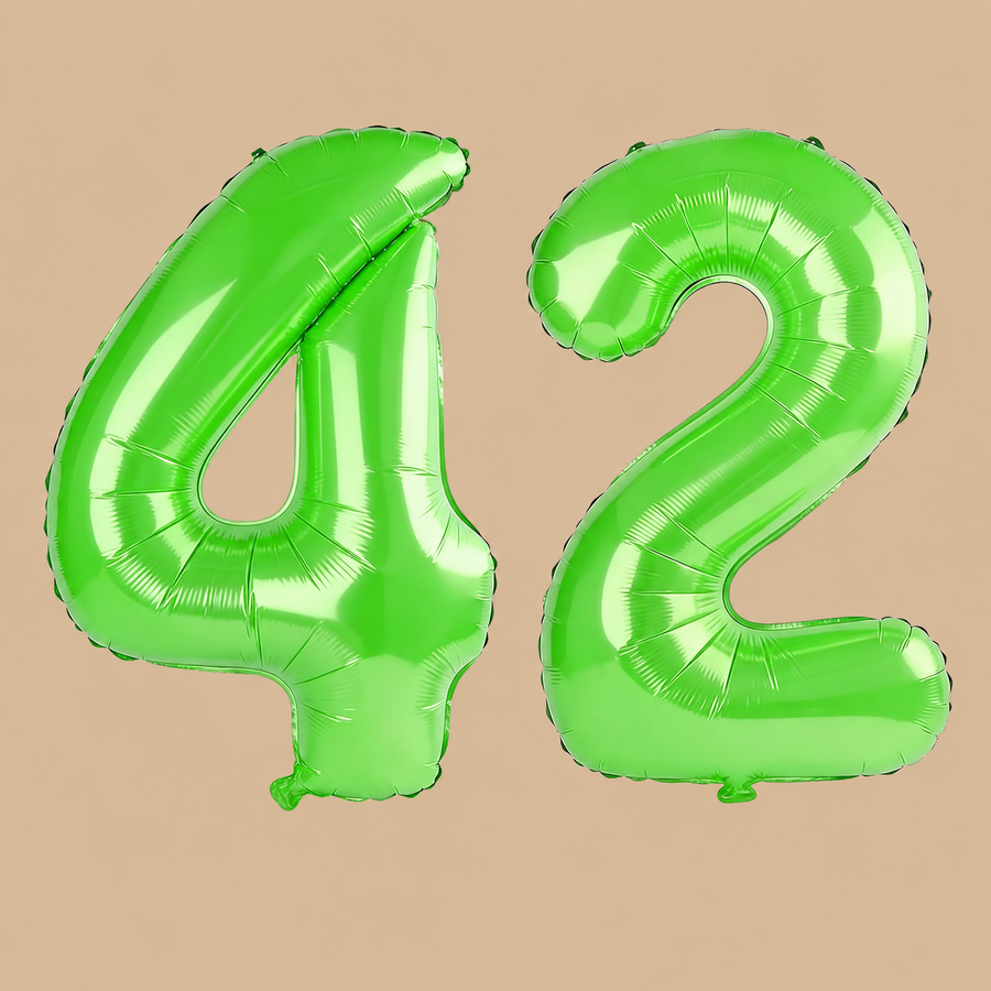 42nd Birthday Fruit Green Number Balloons